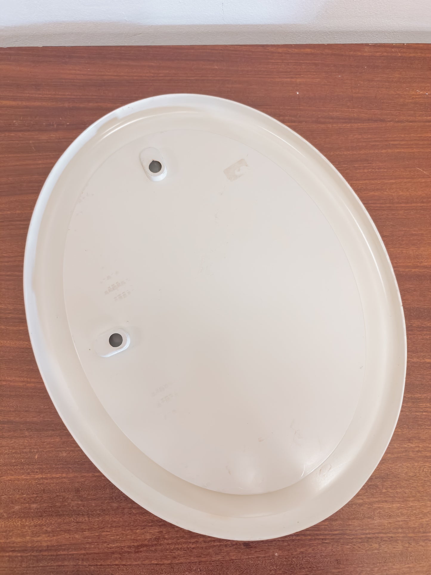 Ovale kunststof witte spiegel