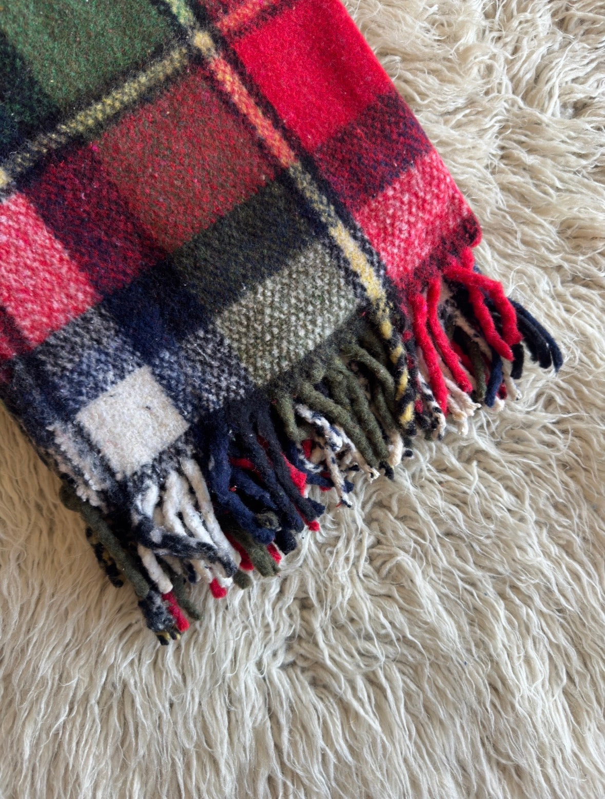 Vintage geblokte plaid, nieuw in originele verpakking 130x185cm