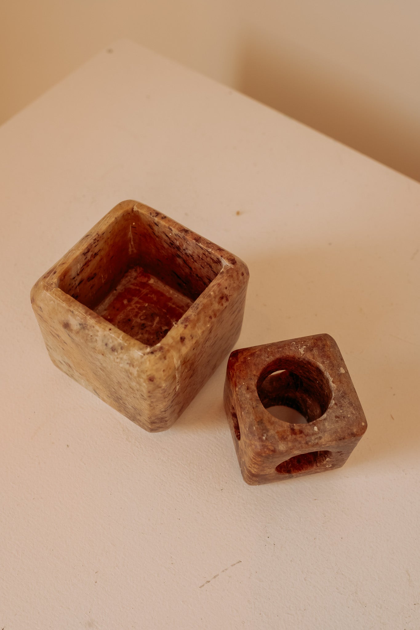 Natural stone adjustable candlestick