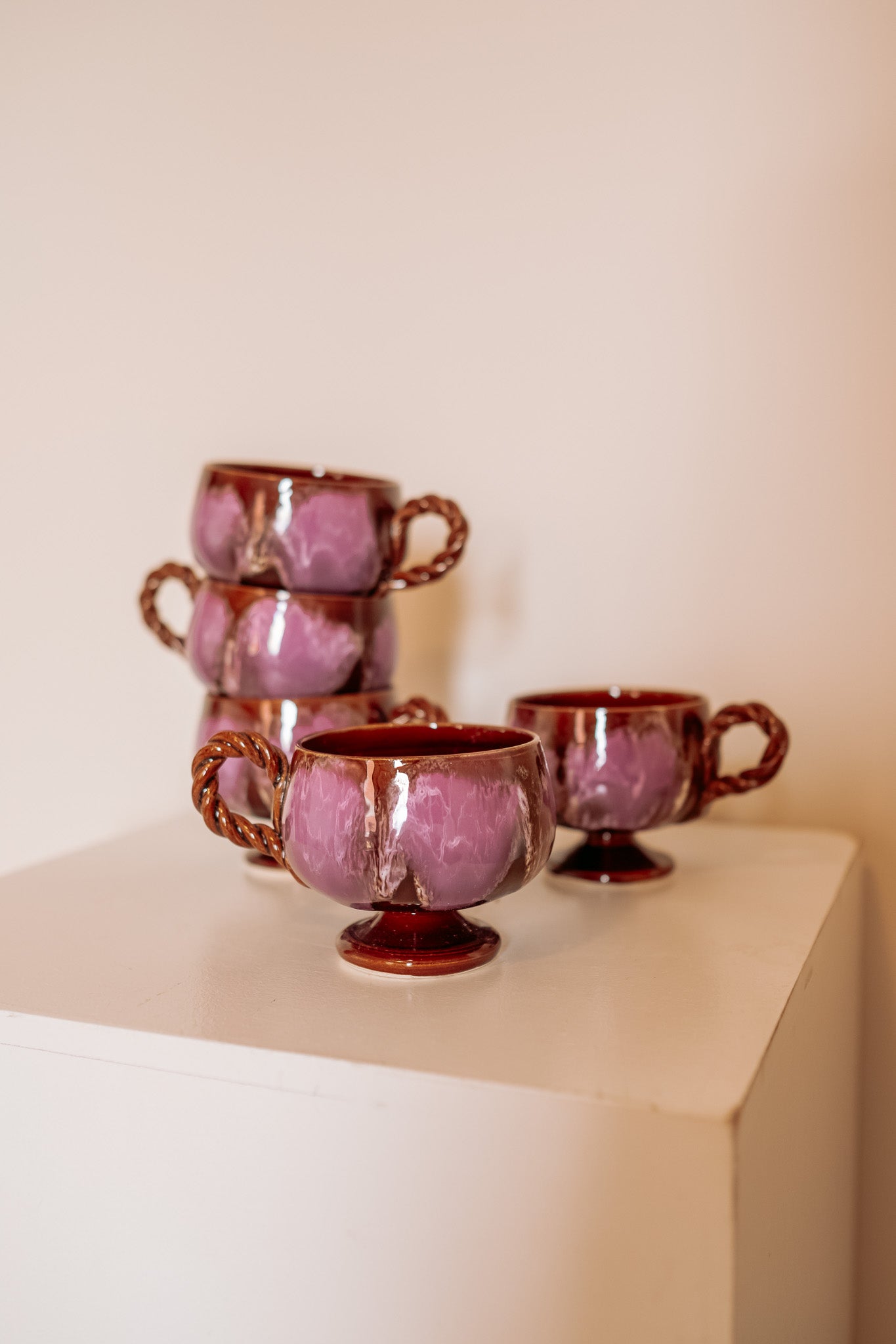 Vintage Vallauris koffiekopjes (set van 5)