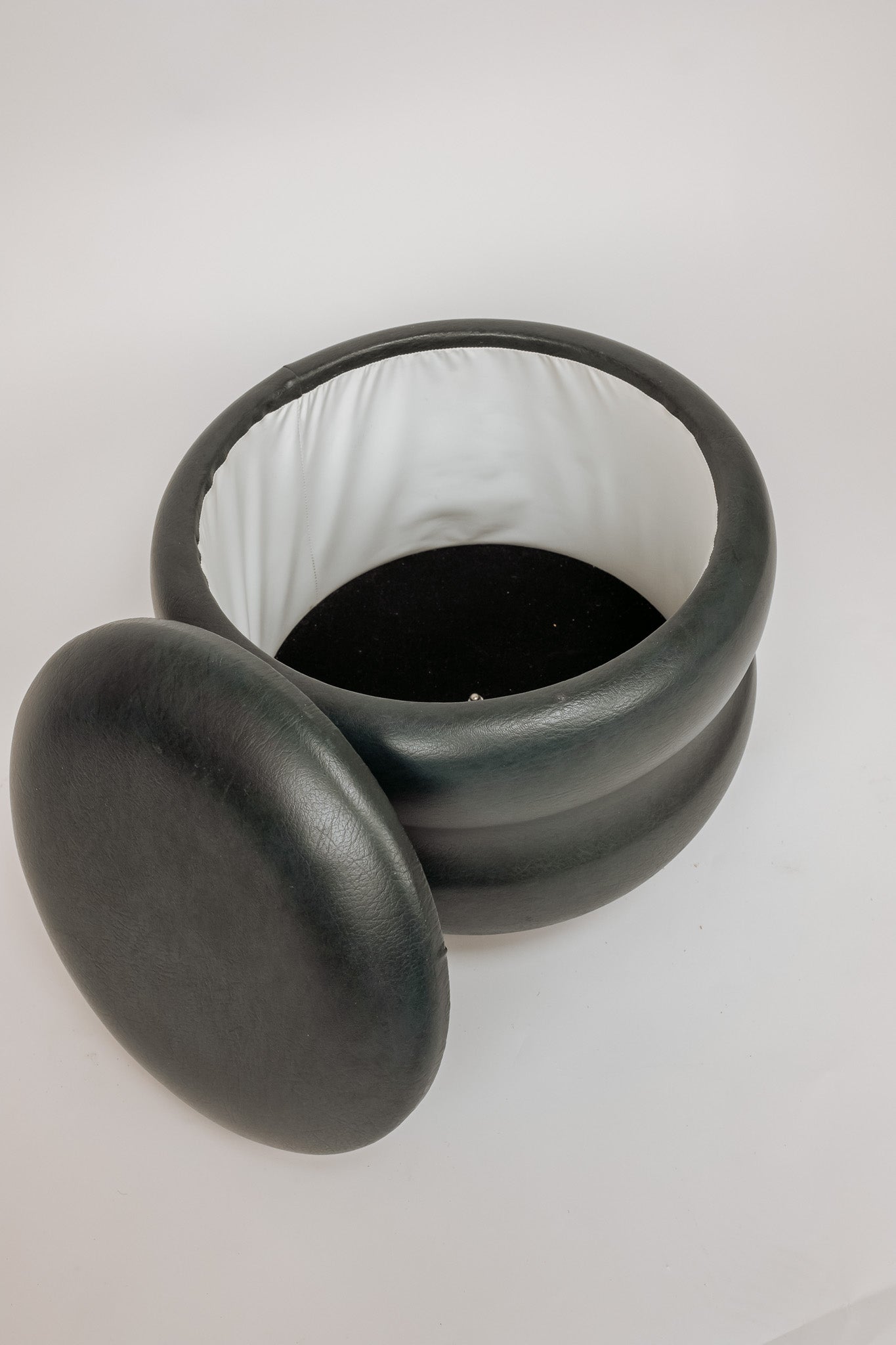 Vintage orange ottoman with storage space