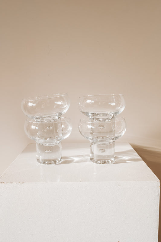 Set van 4 Italiaanse coupes/schaaltjes met luchtbel