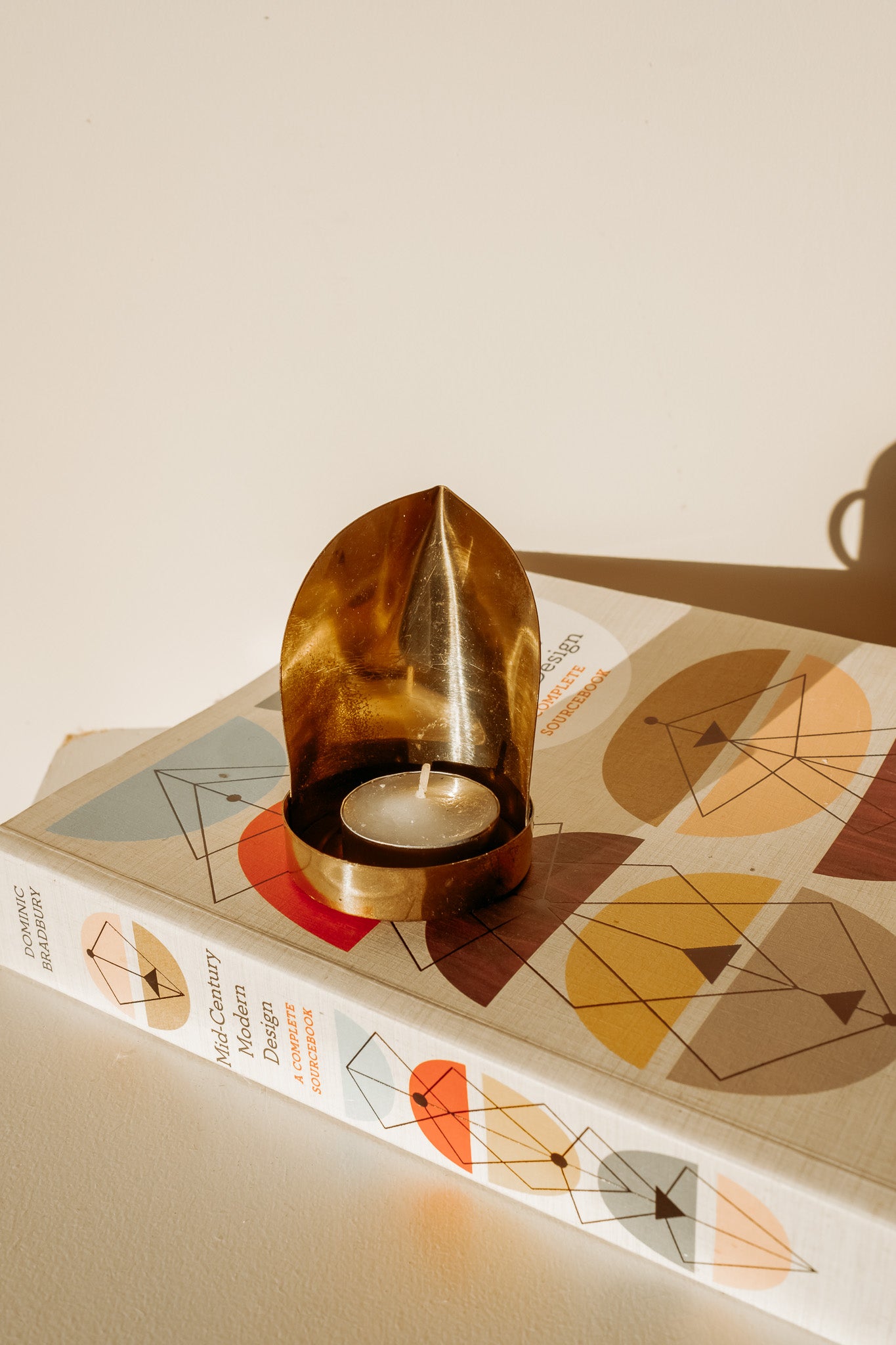 Messing waxinelicht kandelaar met oortje