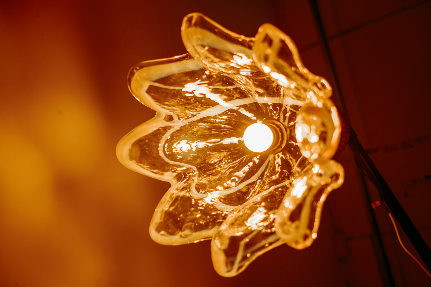 Vintage Murano glazen hanglamp uit Italië, jaren 70