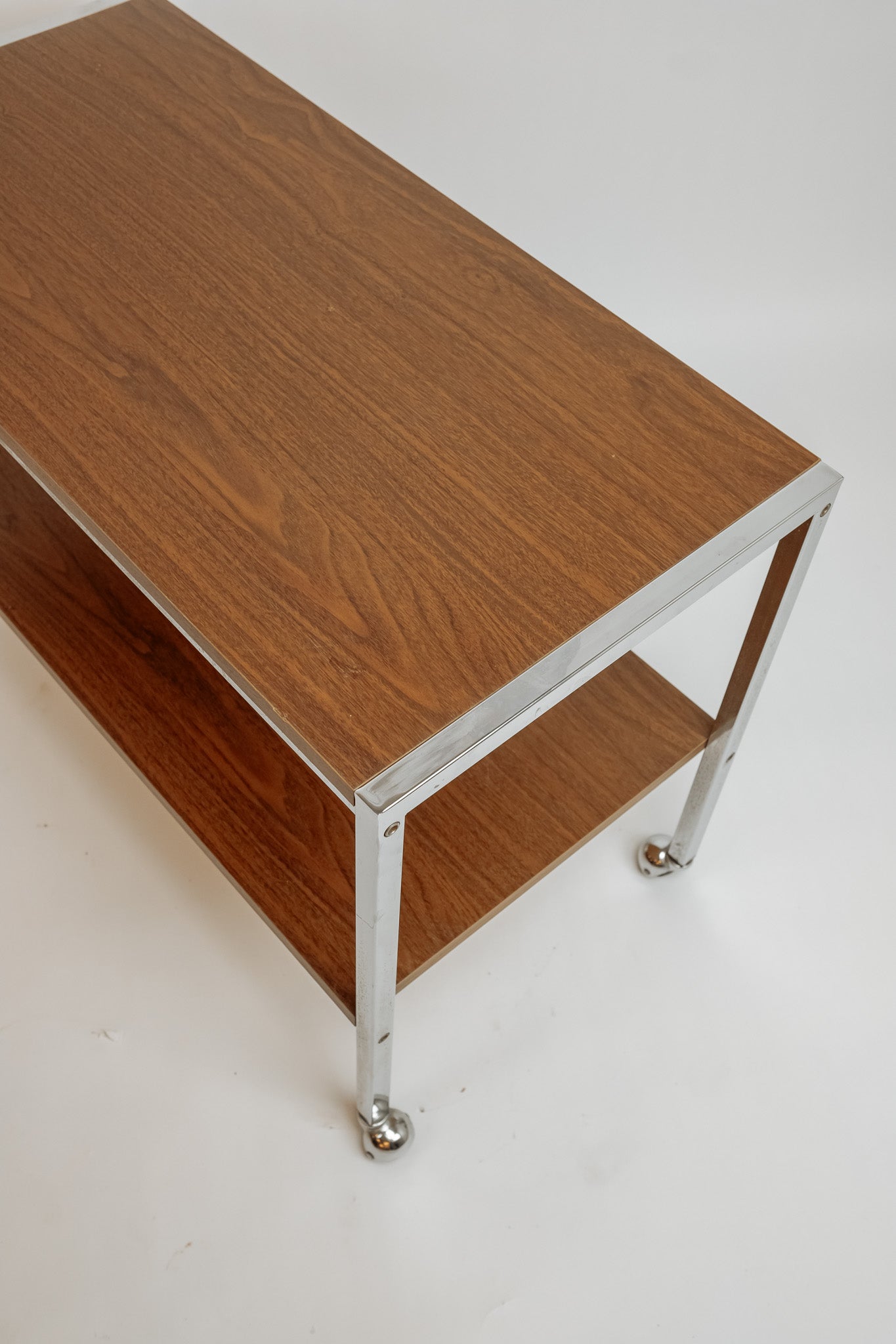 Vintage bar trolley, jaren 70 - Hout en chroom