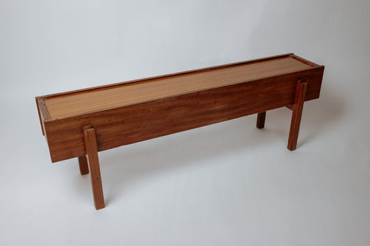 Smalle lange vintage salontafel of bijzettafel