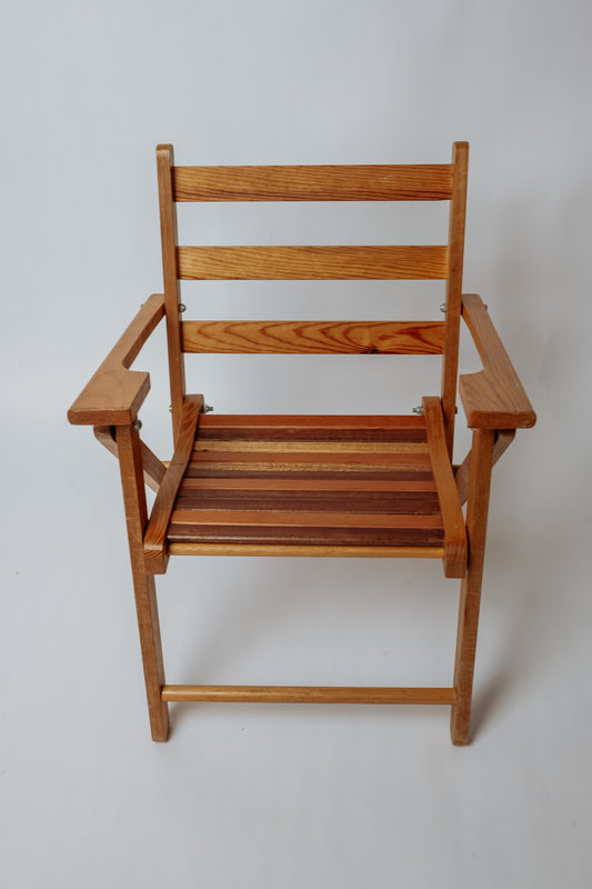 Teakhouten vintage klapstoeltje voor kinderen