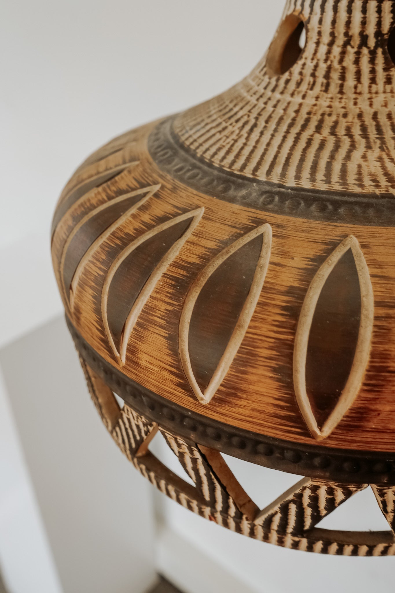 Vintage aardewerk hanglamp uit Denemarken, jaren 70