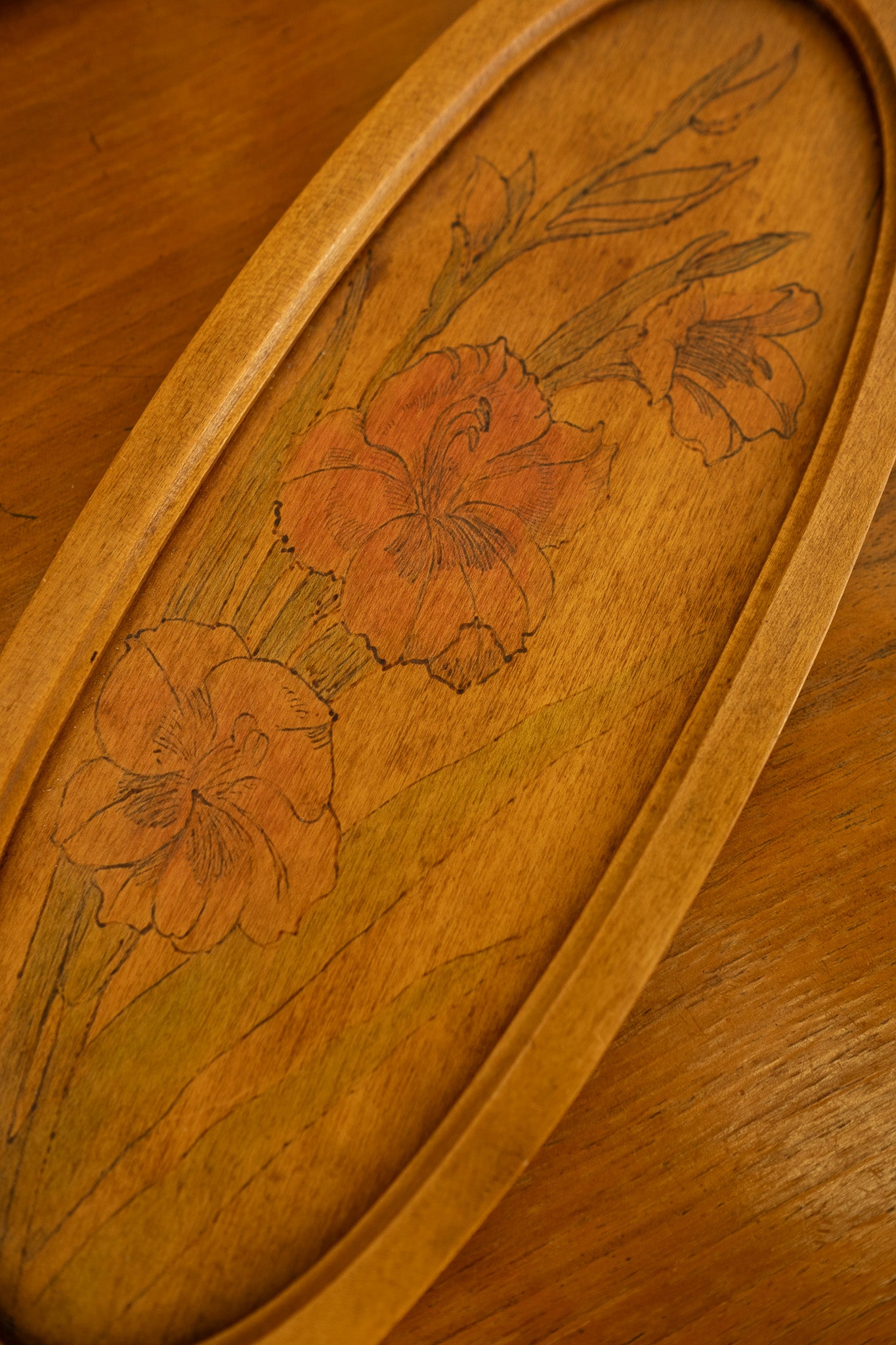 Serving board carved from wood