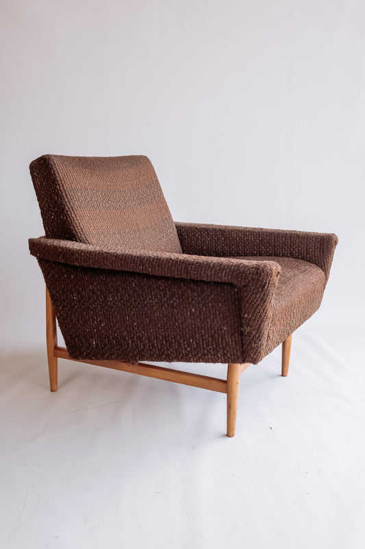 Bruine vintage fauteuil jaren 60