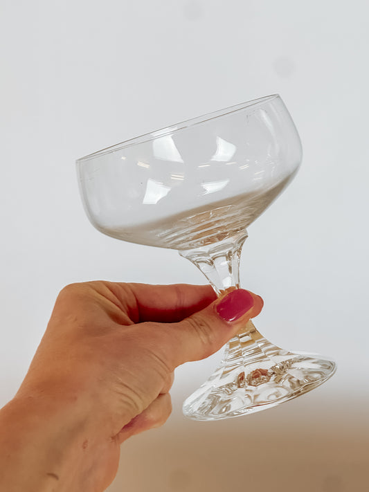 Set van 4 kristallen champagne coupes