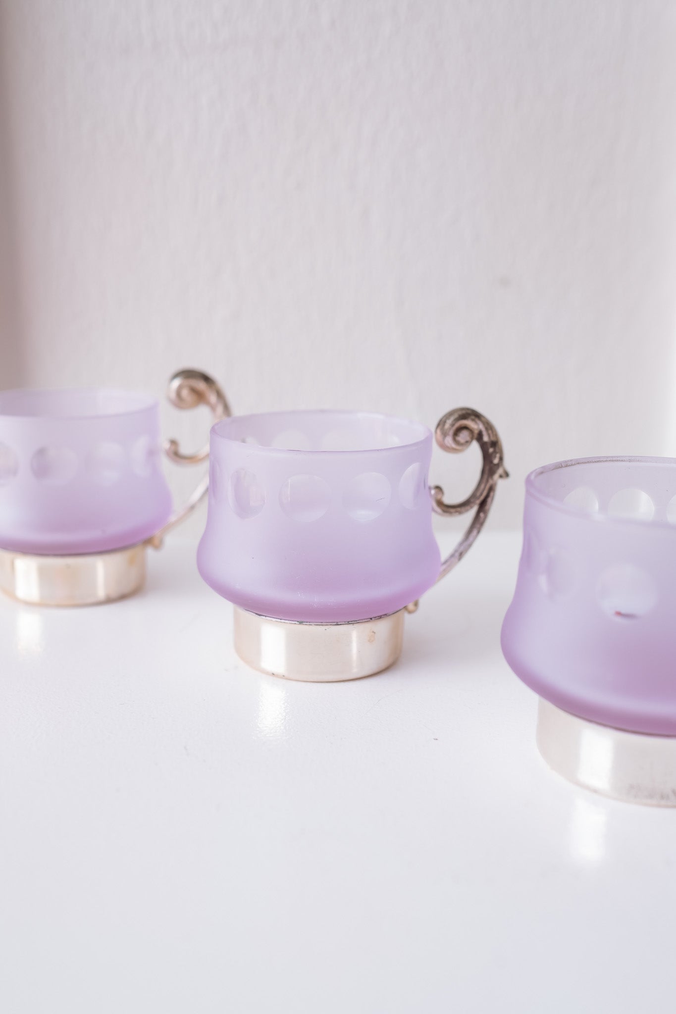 Lilac coffee/tea glasses