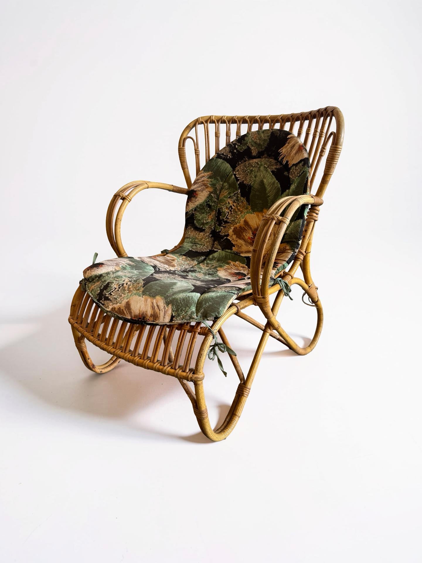 Rotan lounge stoel van Dirk van Sliedregt voor Rohé, jaren 60