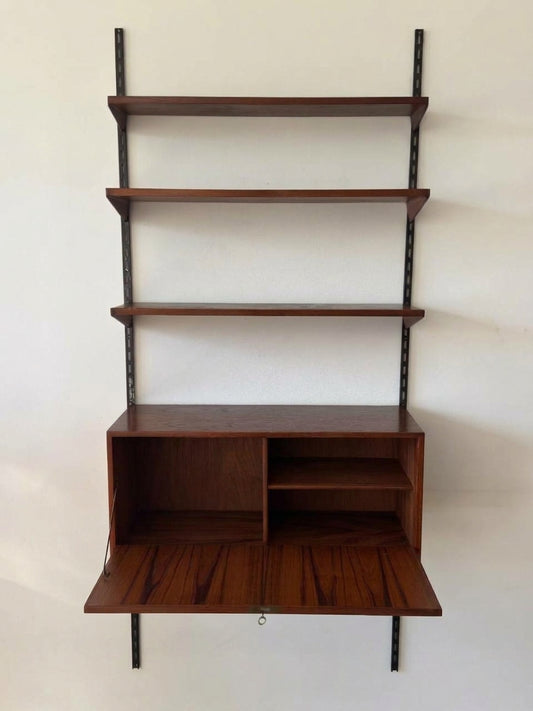 Vintage Deens wandsysteem met secretaire bureau van Kai Kristiansen voor FM Furniture