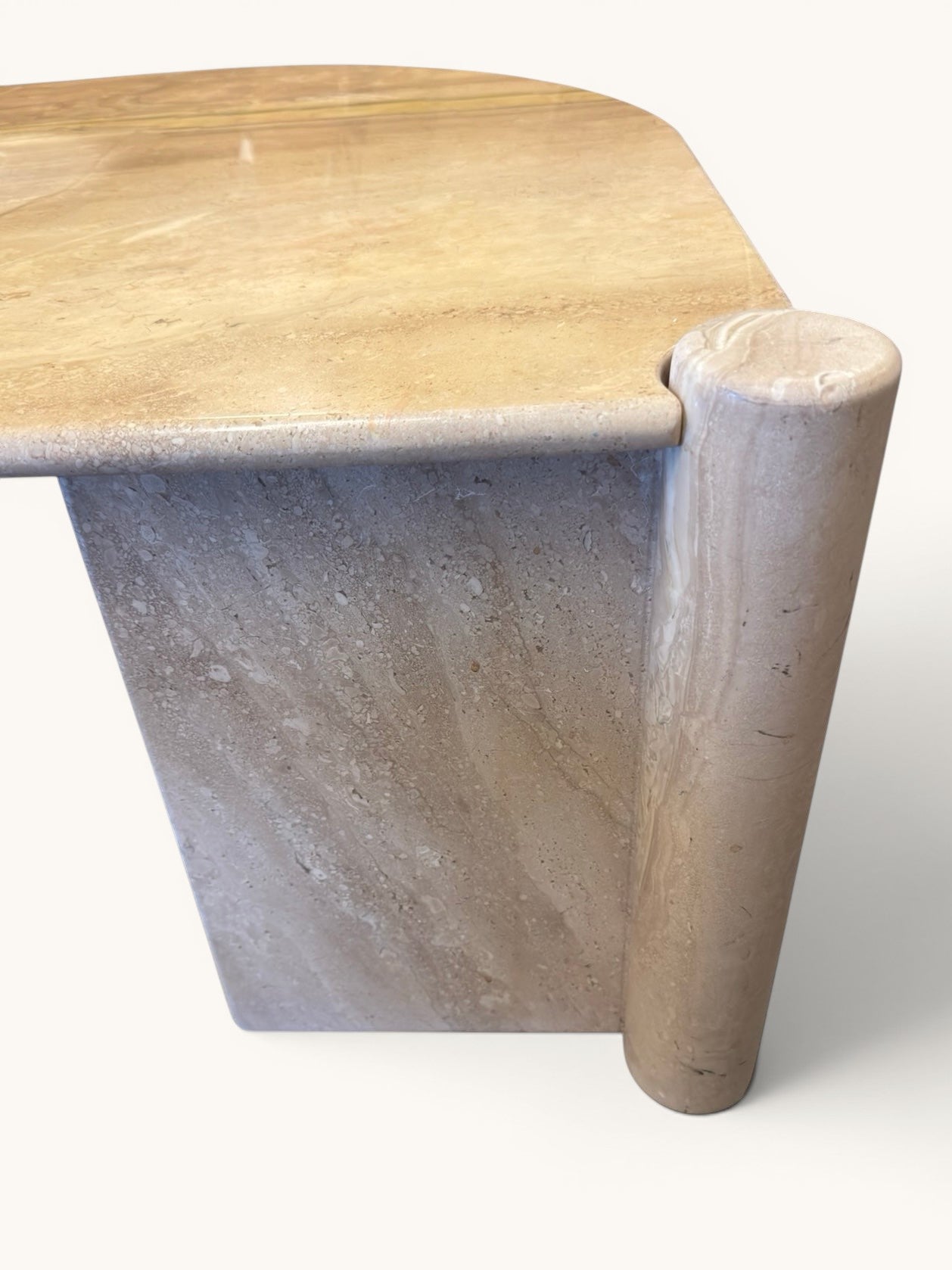 Vintage Italiaanse travertin salontafel