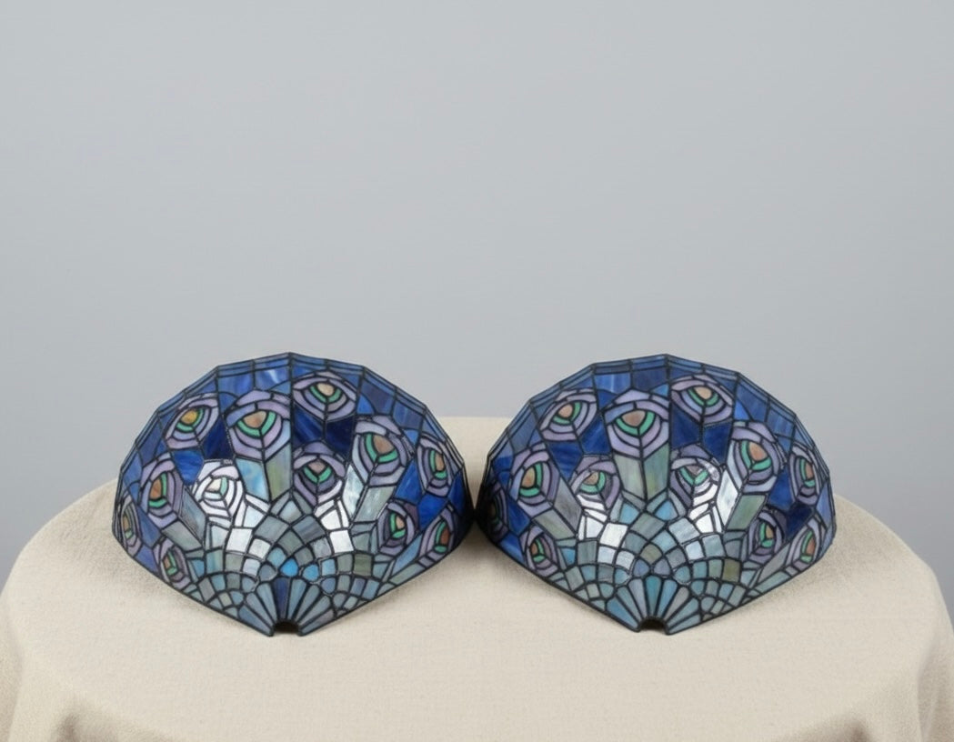Set van 2 Tiffany Pauwen wandlampen