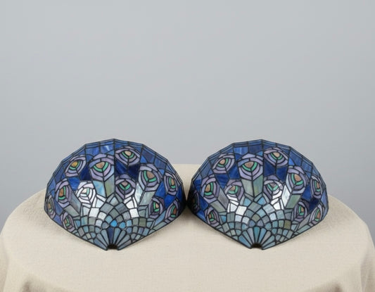 Set van 2 Tiffany Pauwen wandlampen