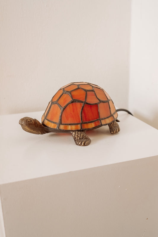 Tiffany schildpad lampje - oranje opaalglas