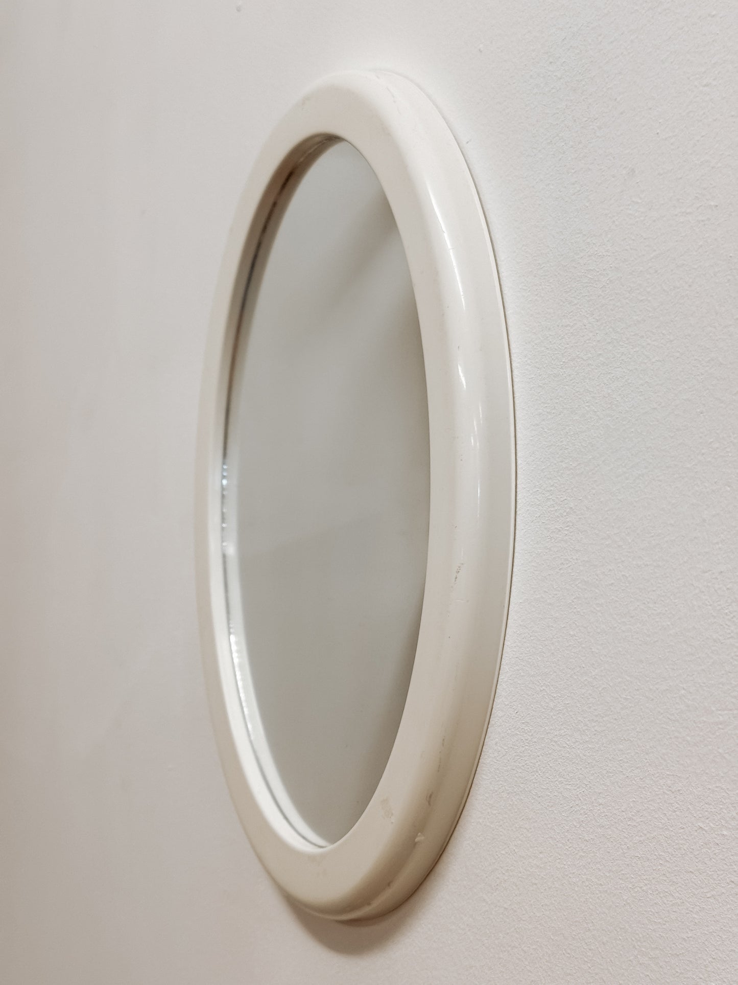 Ovale kunststof witte spiegel