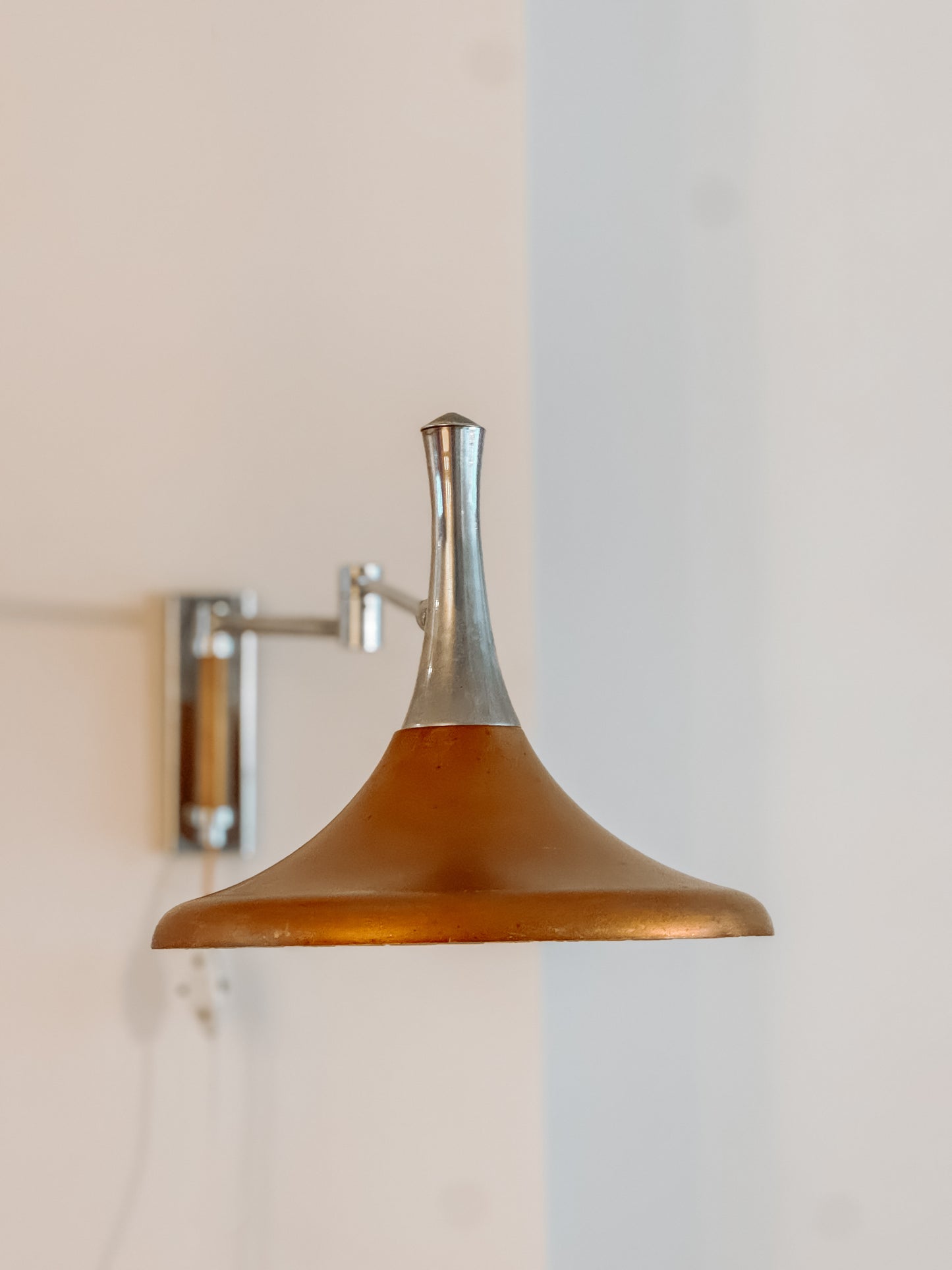 Vintage trompet wandlamp van Louis Kalff voor Philips, jaren 60