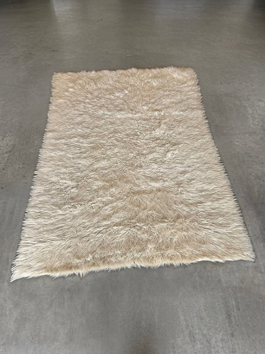 Vintage shaggy Flokati vloerkleed van 100% wol 170x240cm