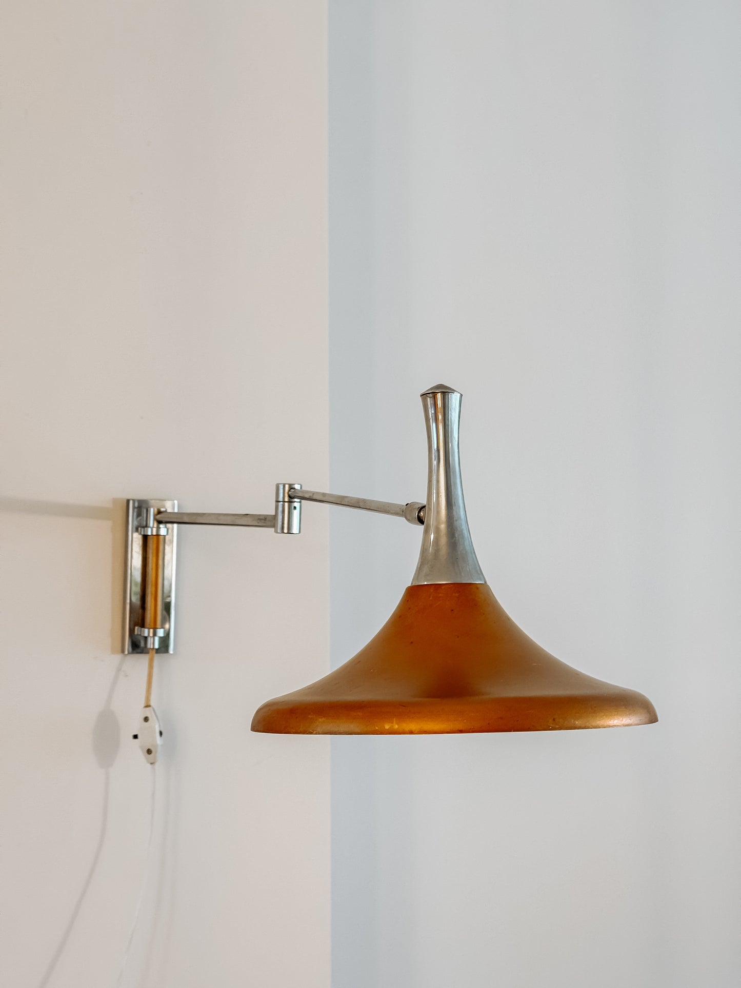 Vintage trompet wandlamp van Louis Kalff voor Philips, jaren 60