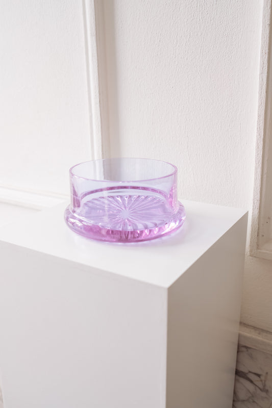 Lila (fruit)schaal met ronde voet uit Italië, jaren 70