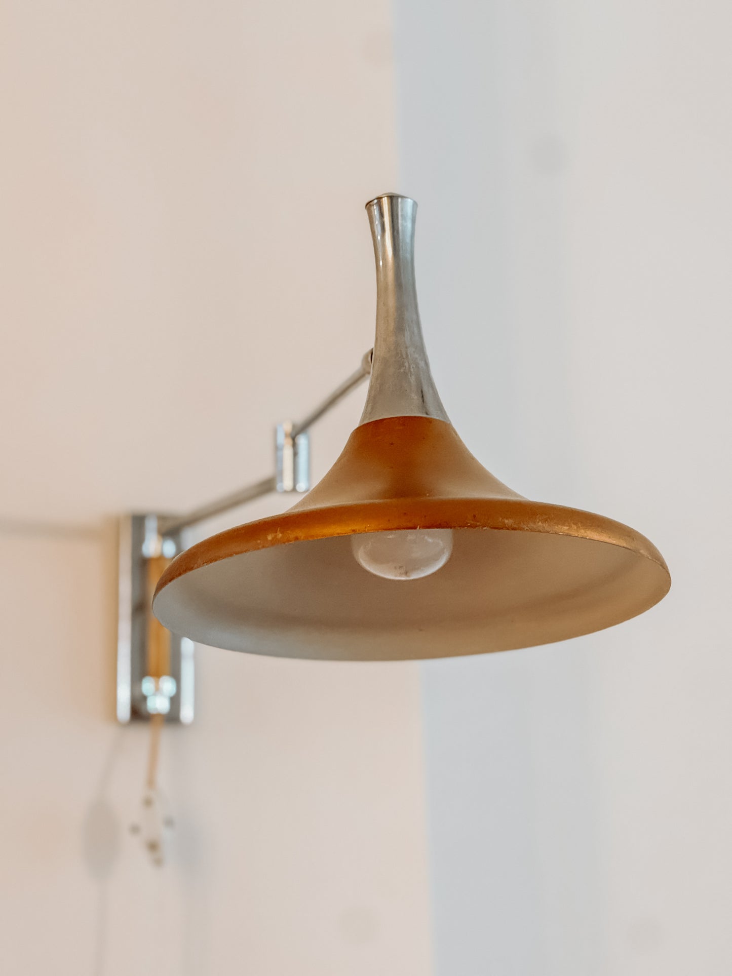 Vintage trompet wandlamp van Louis Kalff voor Philips, jaren 60