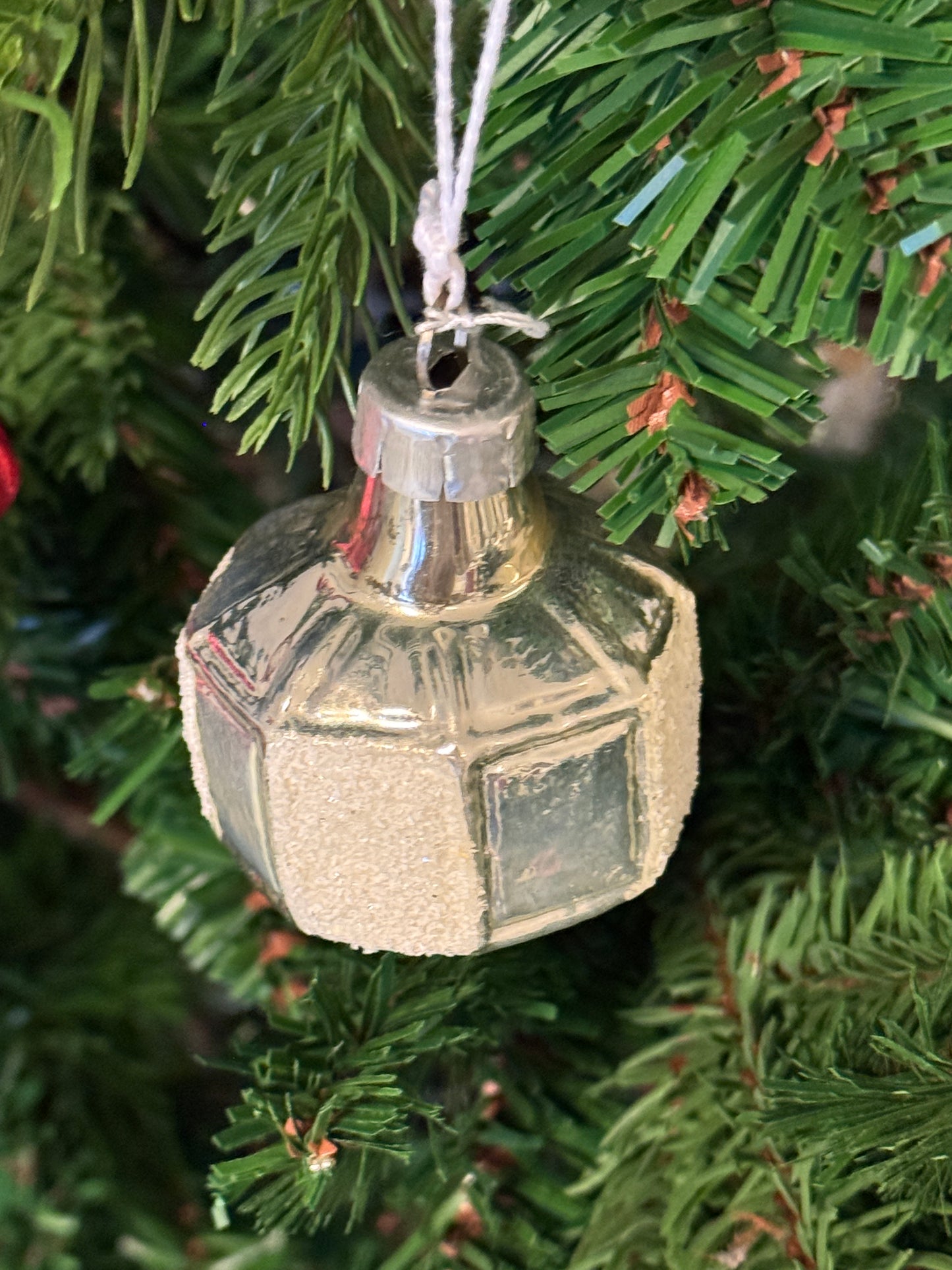 Vintage glazen tol kerstornament