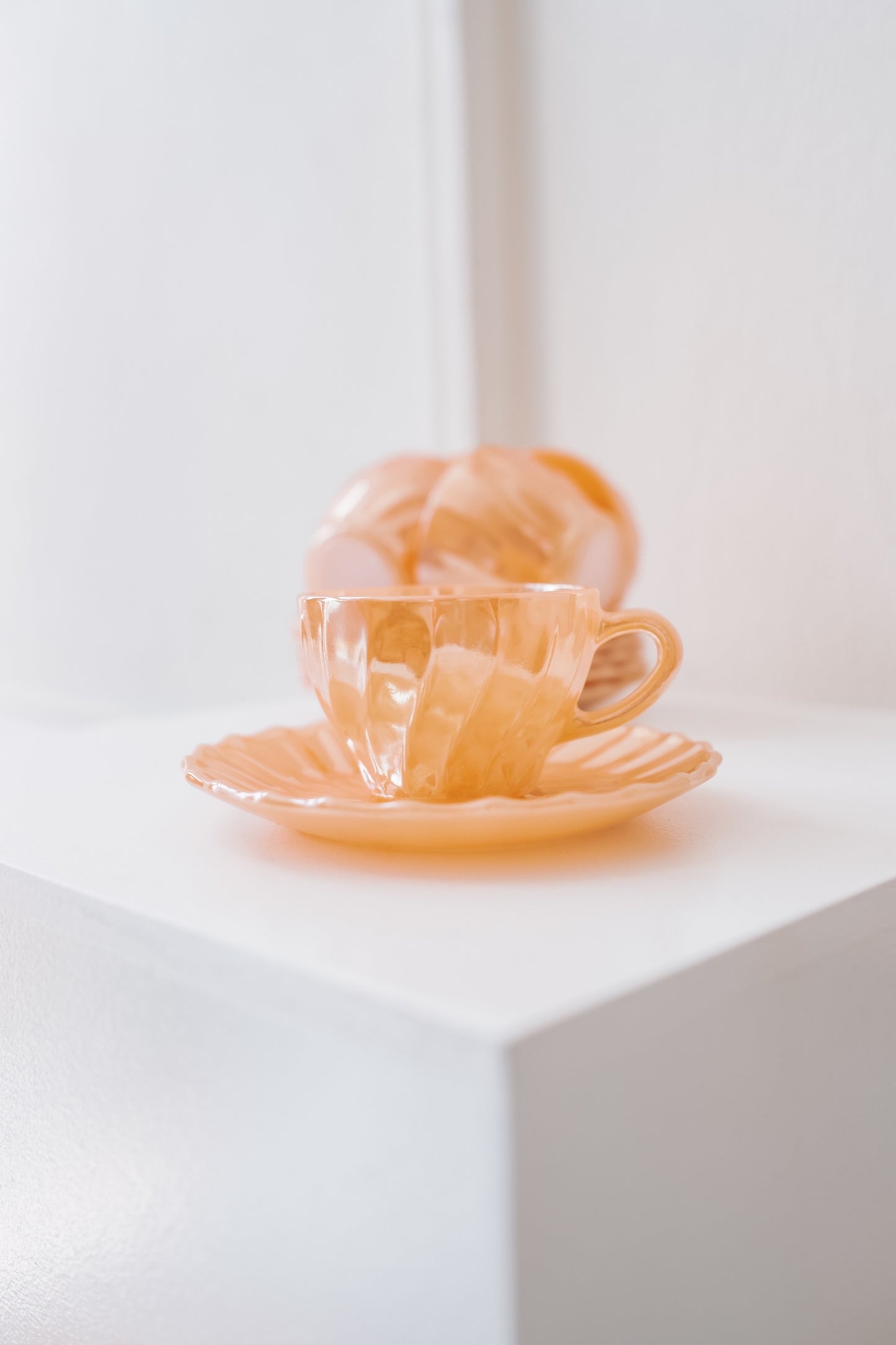 5 Anchor Hocking “Fire King” espresso cups + saucers