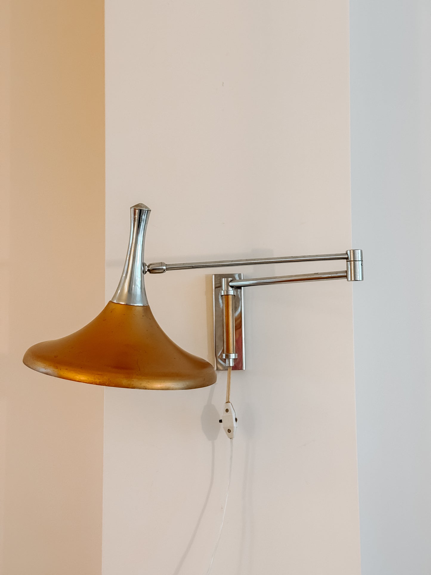 Vintage trompet wandlamp van Louis Kalff voor Philips, jaren 60