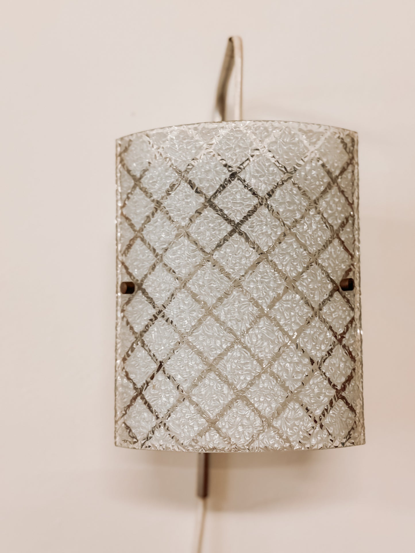 Hangende Mid Century glazen wandlamp, jaren 60