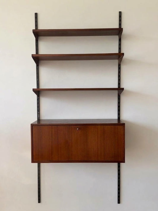 Vintage Deens wandsysteem met secretaire bureau van Kai Kristiansen voor FM Furniture
