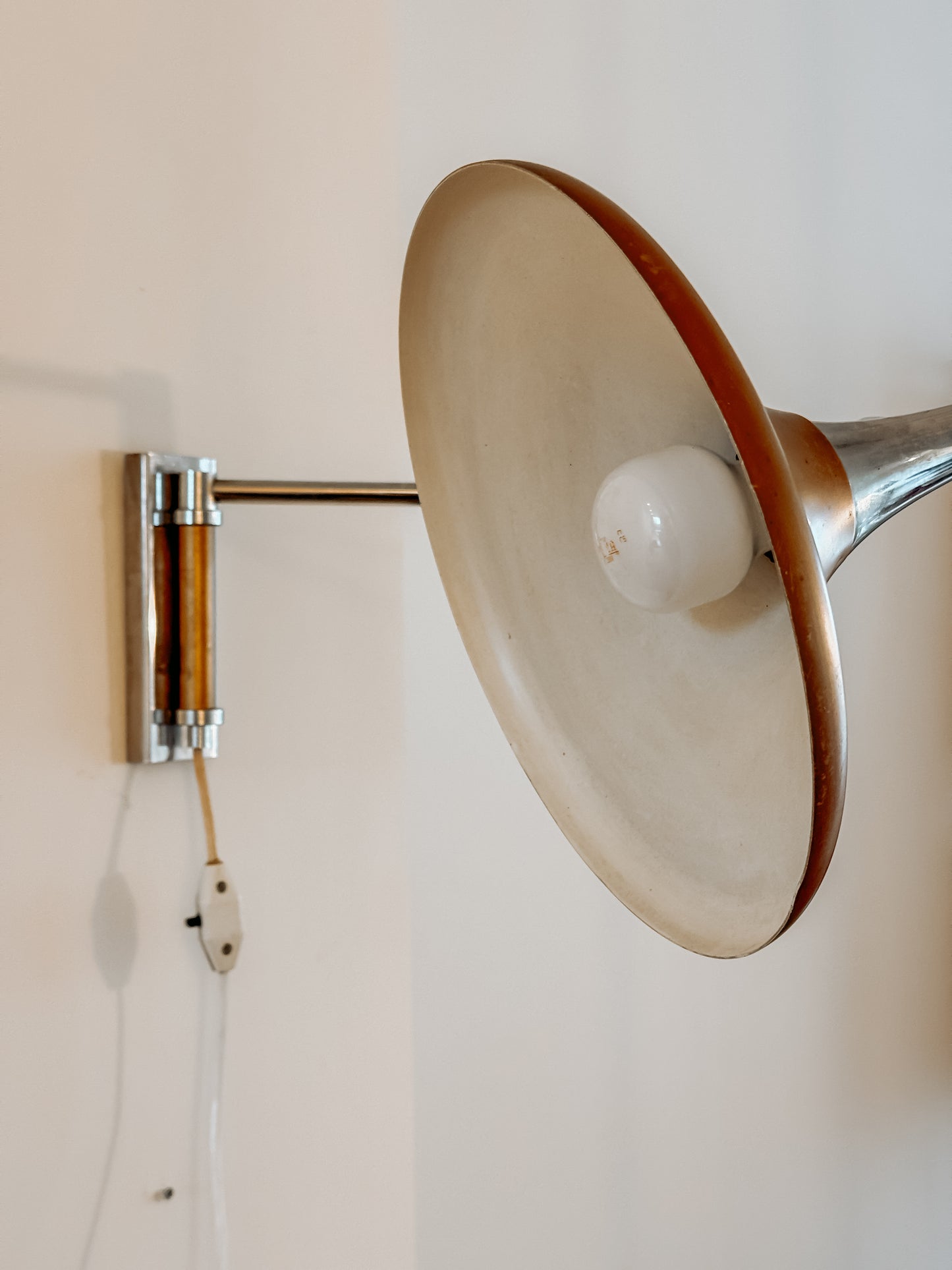 Vintage trompet wandlamp van Louis Kalff voor Philips, jaren 60