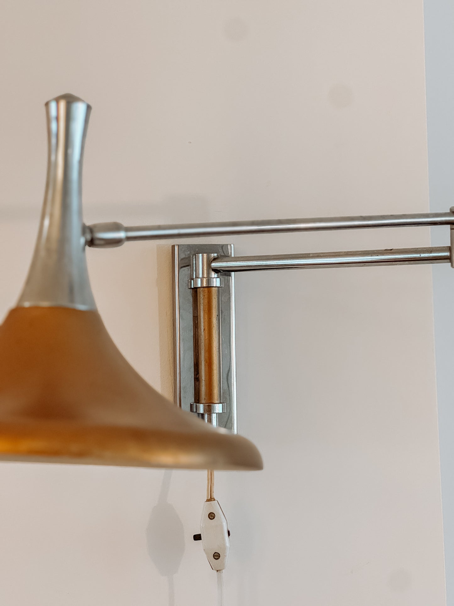 Vintage trompet wandlamp van Louis Kalff voor Philips, jaren 60