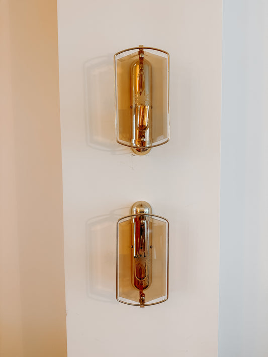 Set van 2 Hollywood Regency stijl wandlampen