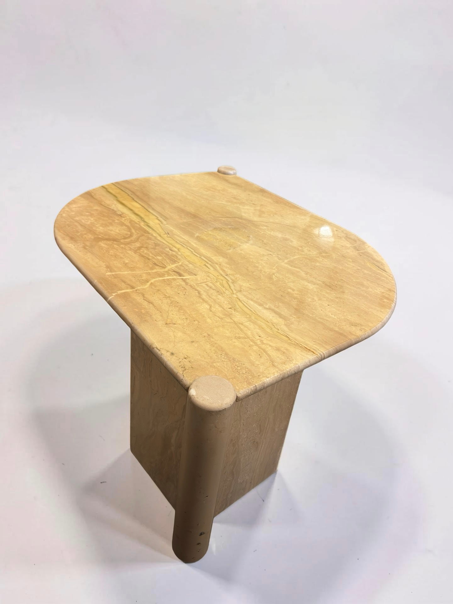 Vintage Italiaanse travertin salontafel