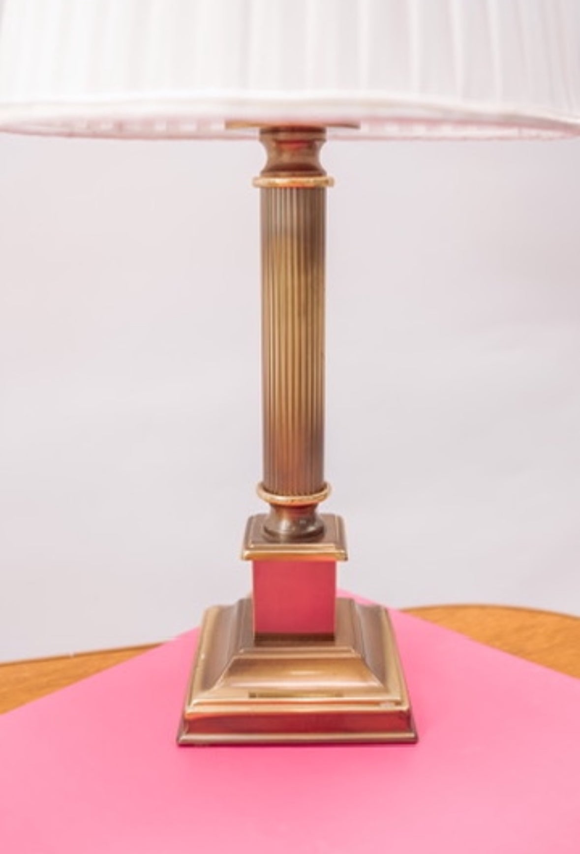 Messing tafellamp vierkant