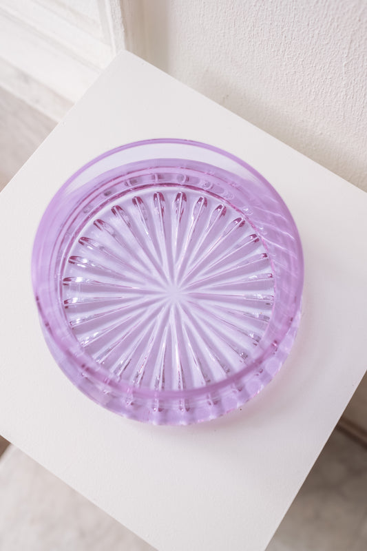 Lila (fruit)schaal met ronde voet uit Italië, jaren 70