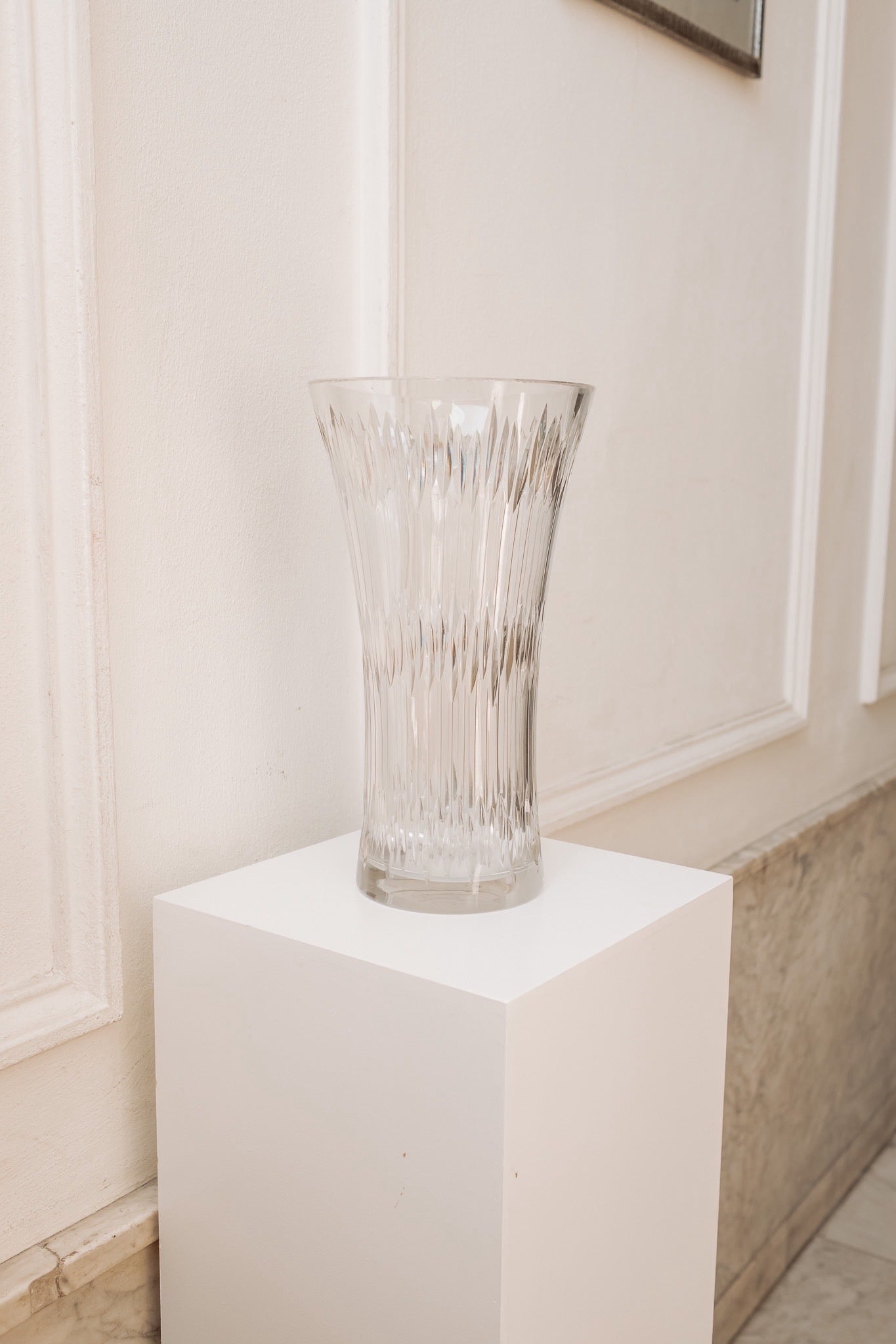 XL French crystal handblown vase