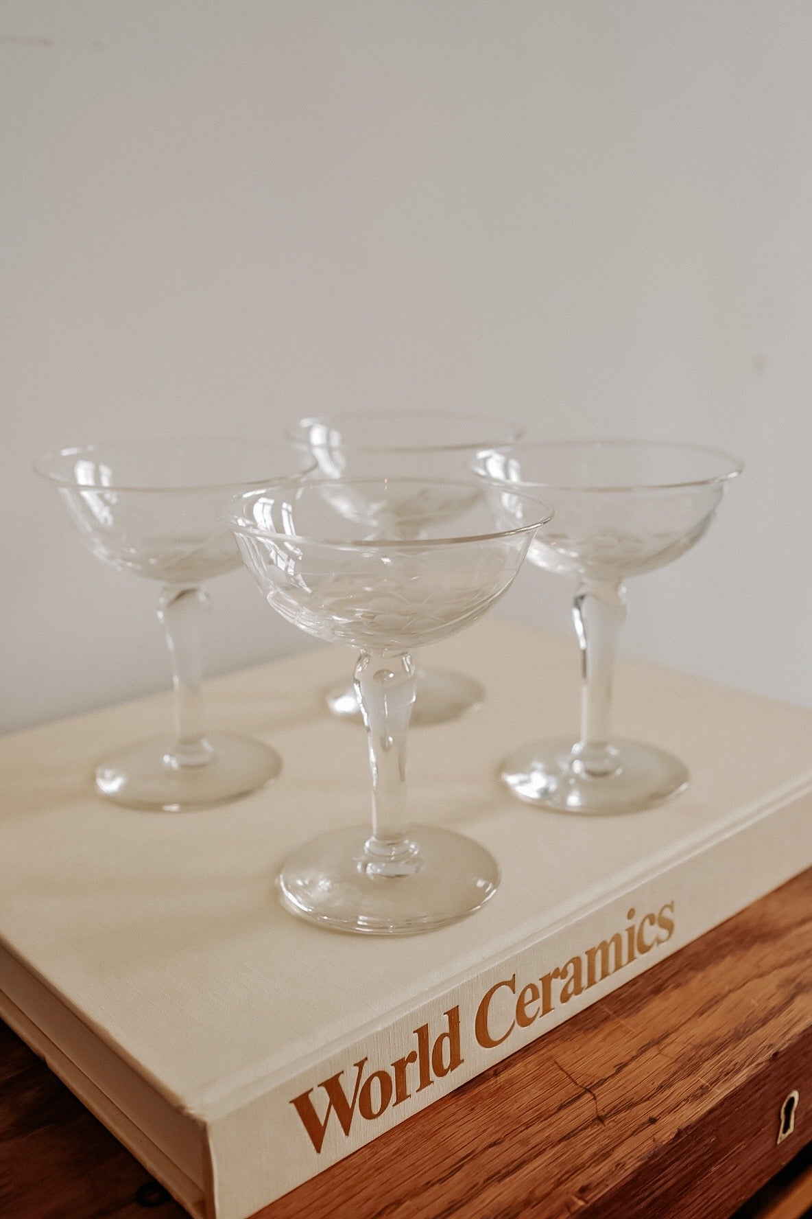 Set van 4 mondgeblazen champagne coupes