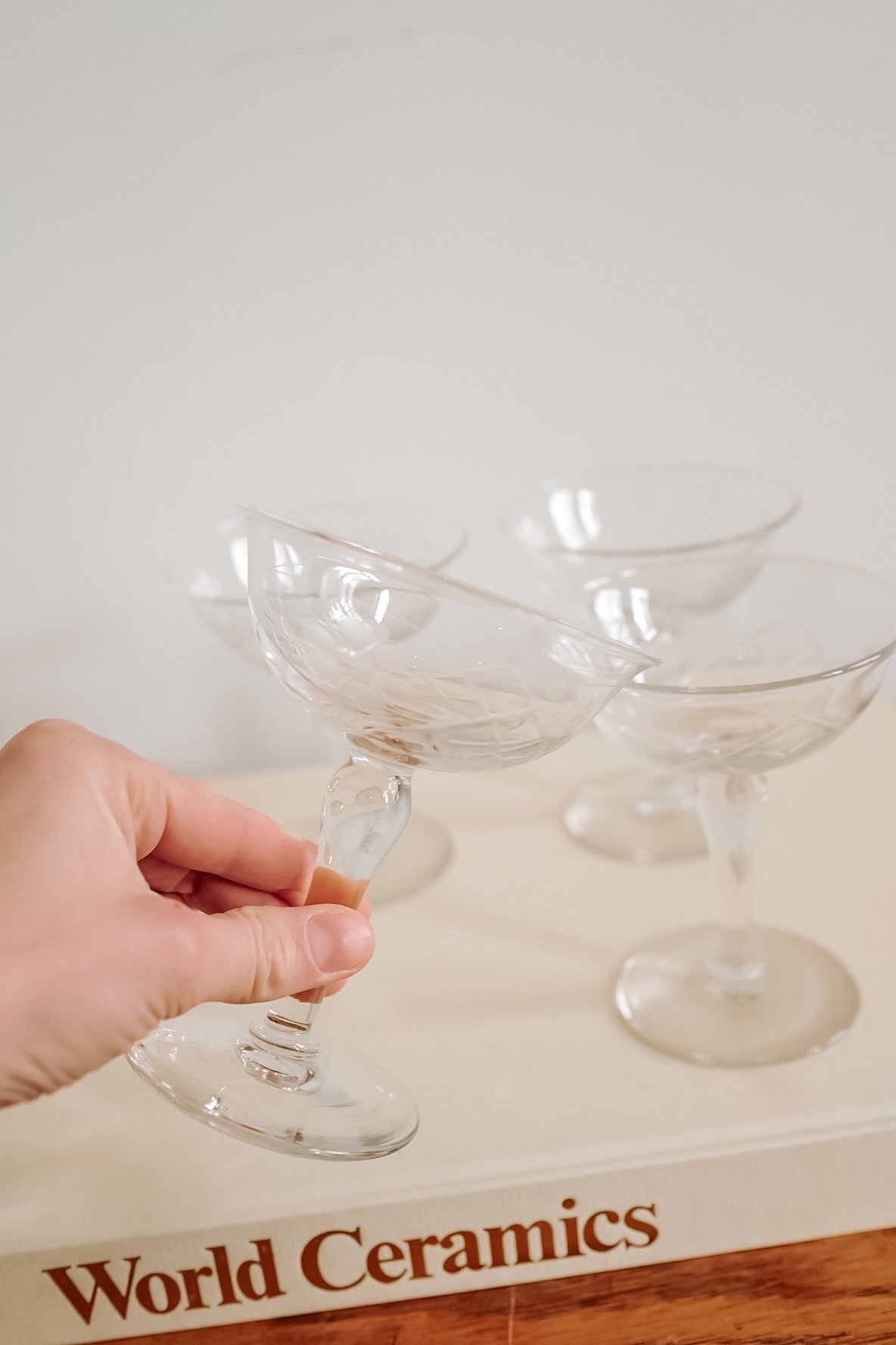 Set van 4 mondgeblazen champagne coupes