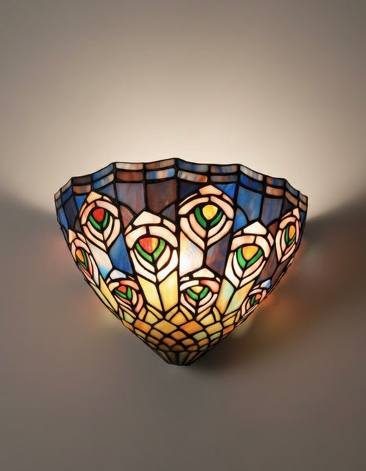 Tiffany Pauwen wandlamp (2 beschikbaar)