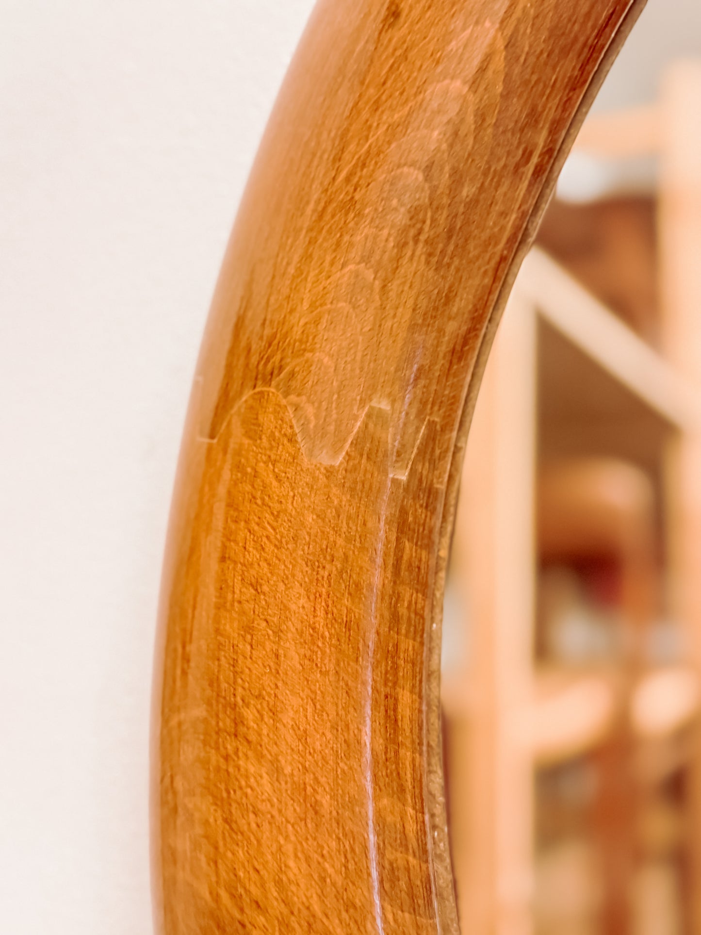 Deense ronde houten spiegel