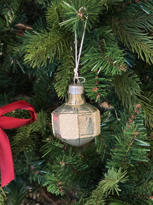 Vintage glazen tol kerstornament