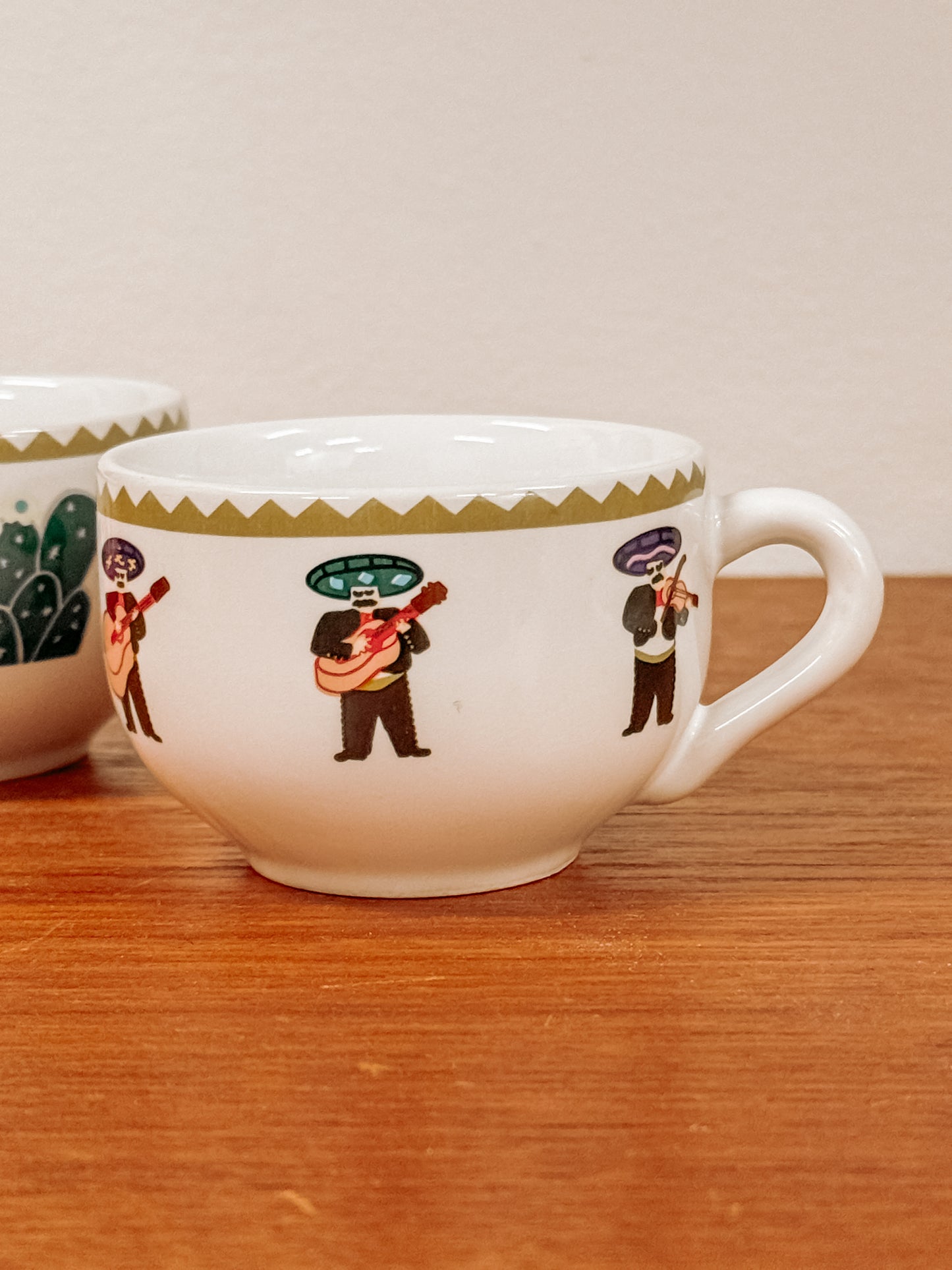 Set van 2 vintage jaren 90 Mexico stijl koffiekopjes