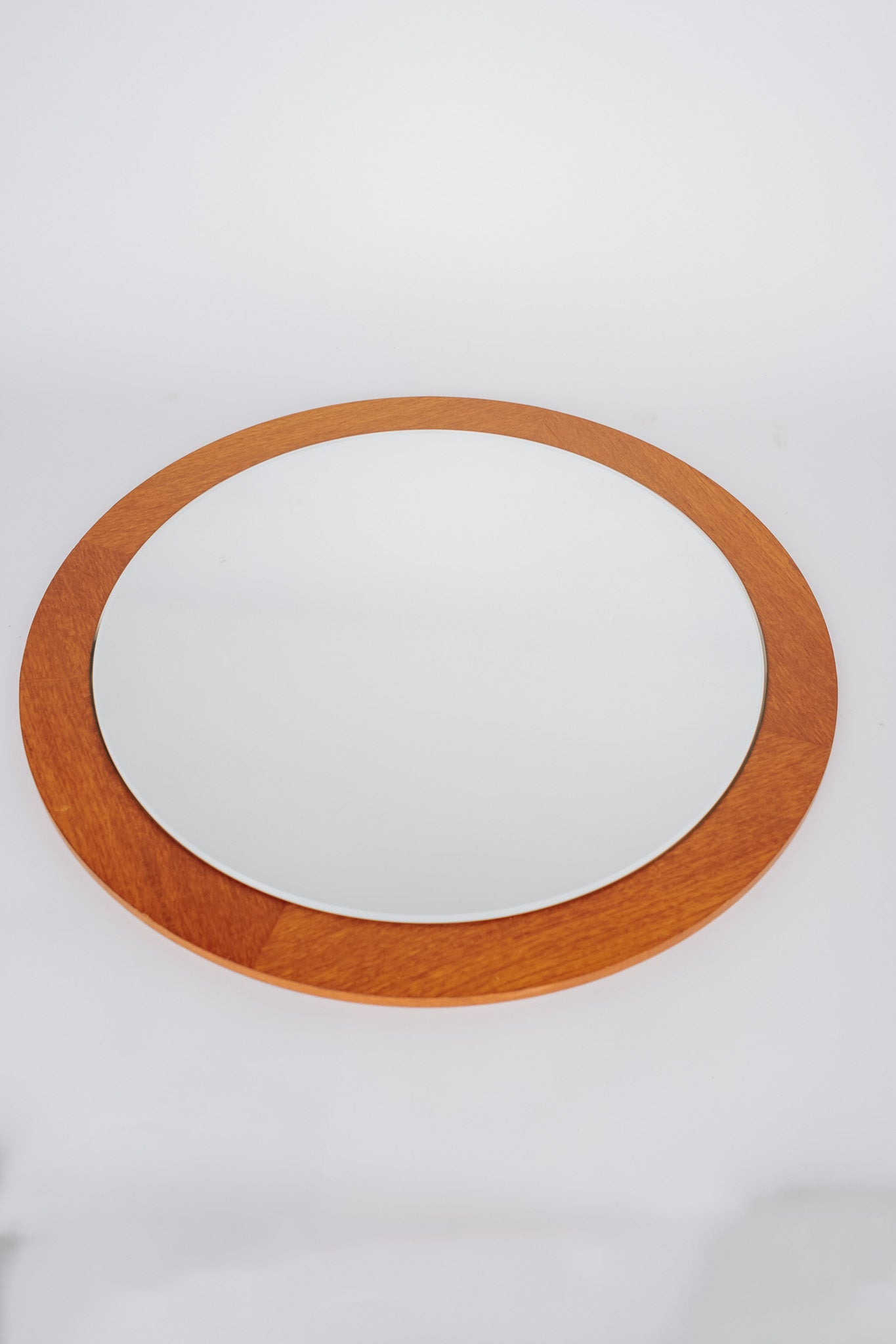 Ronde teak fineer XL spiegel