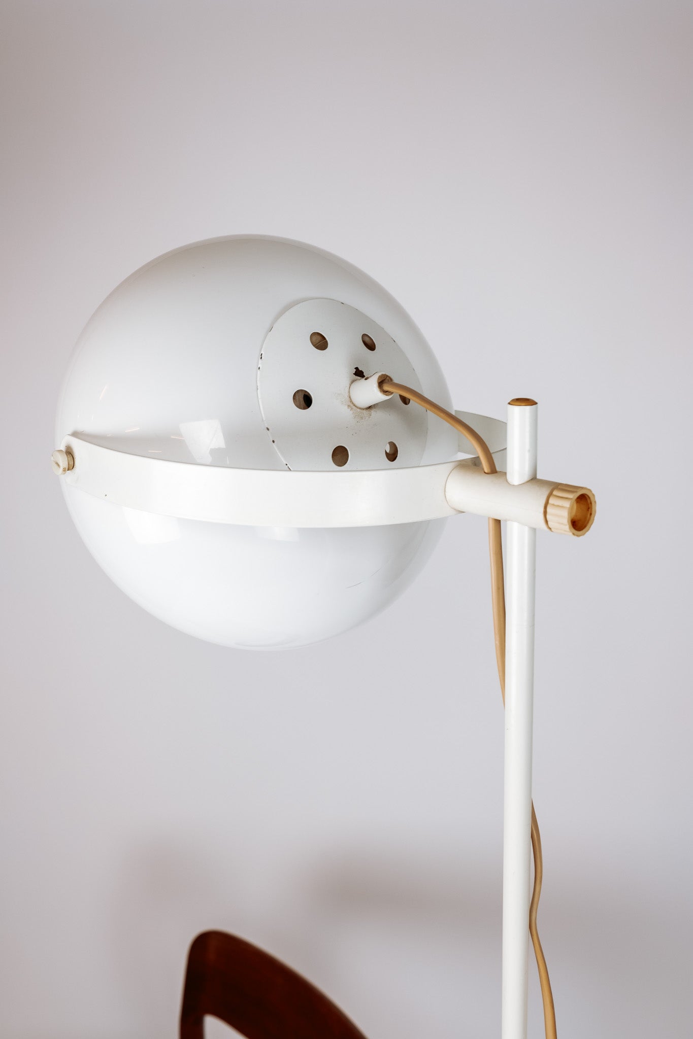 Witte vintage eyeball vloerlamp jaren 60