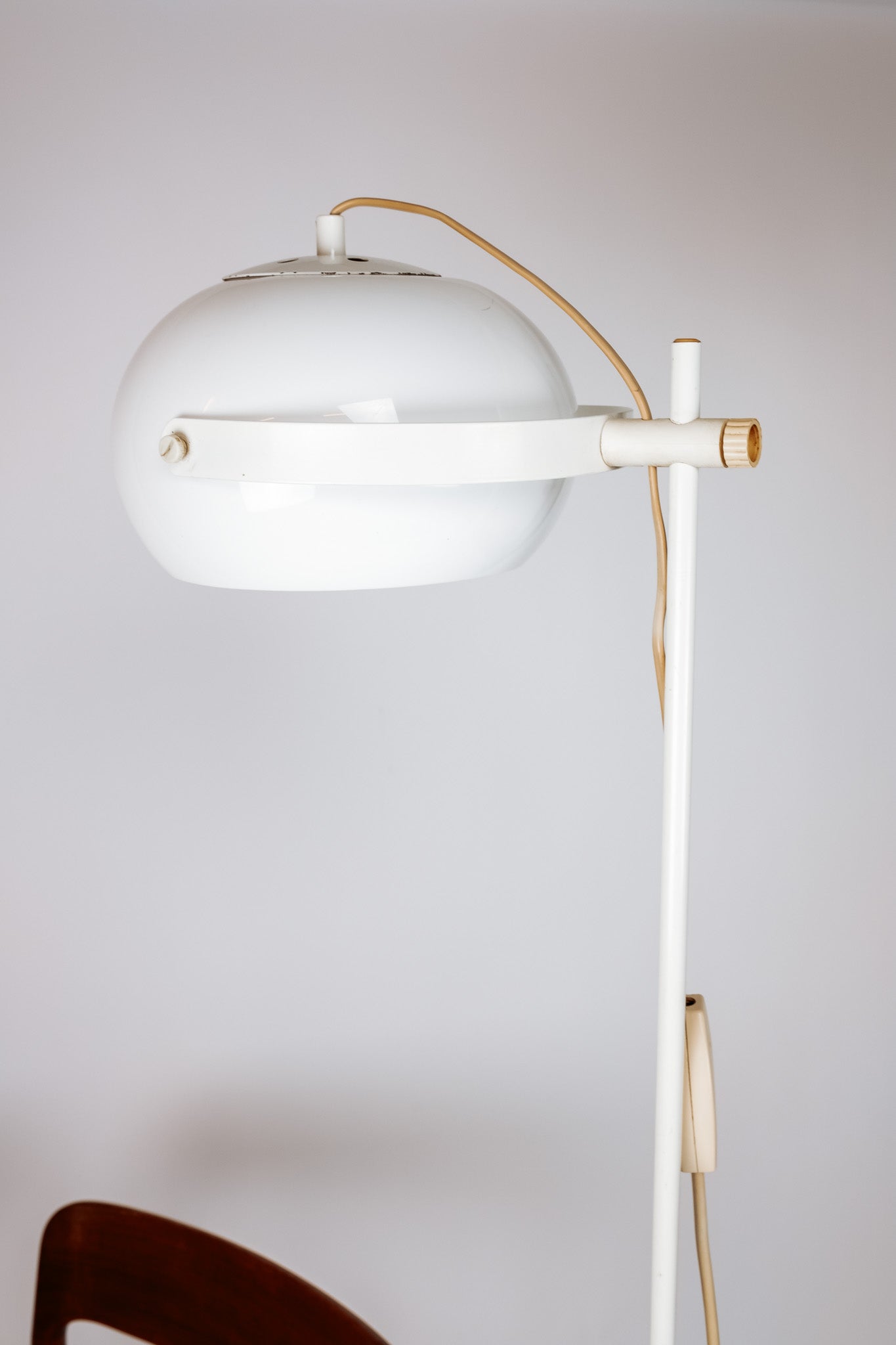 Witte vintage eyeball vloerlamp jaren 60