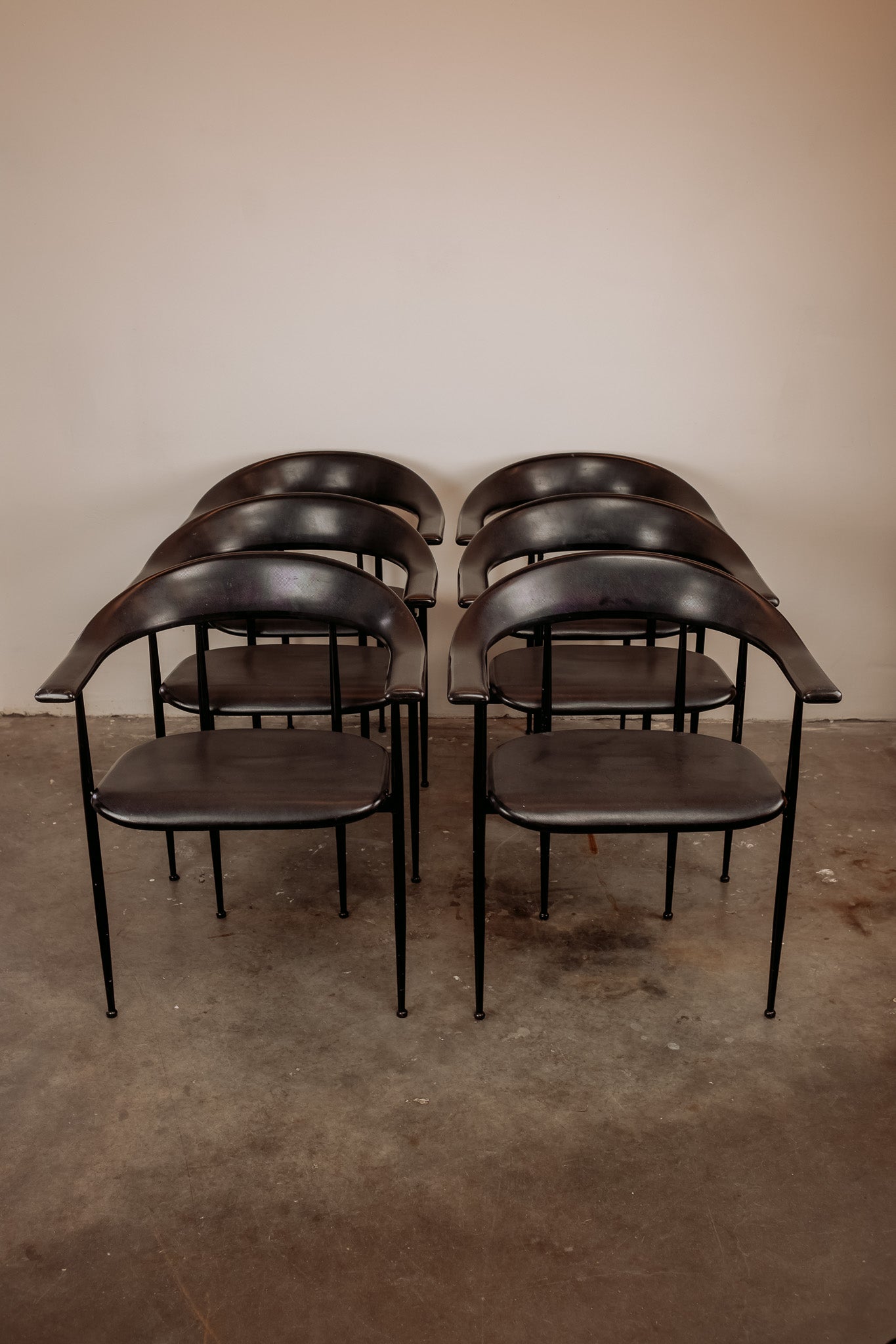 Set van 6 P40 eetkamstoelen van Vegni & Gualtierotti voor Fasem, jaren 80